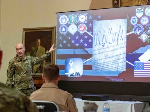 CSAF, CMSAF engage with command teams at Air University